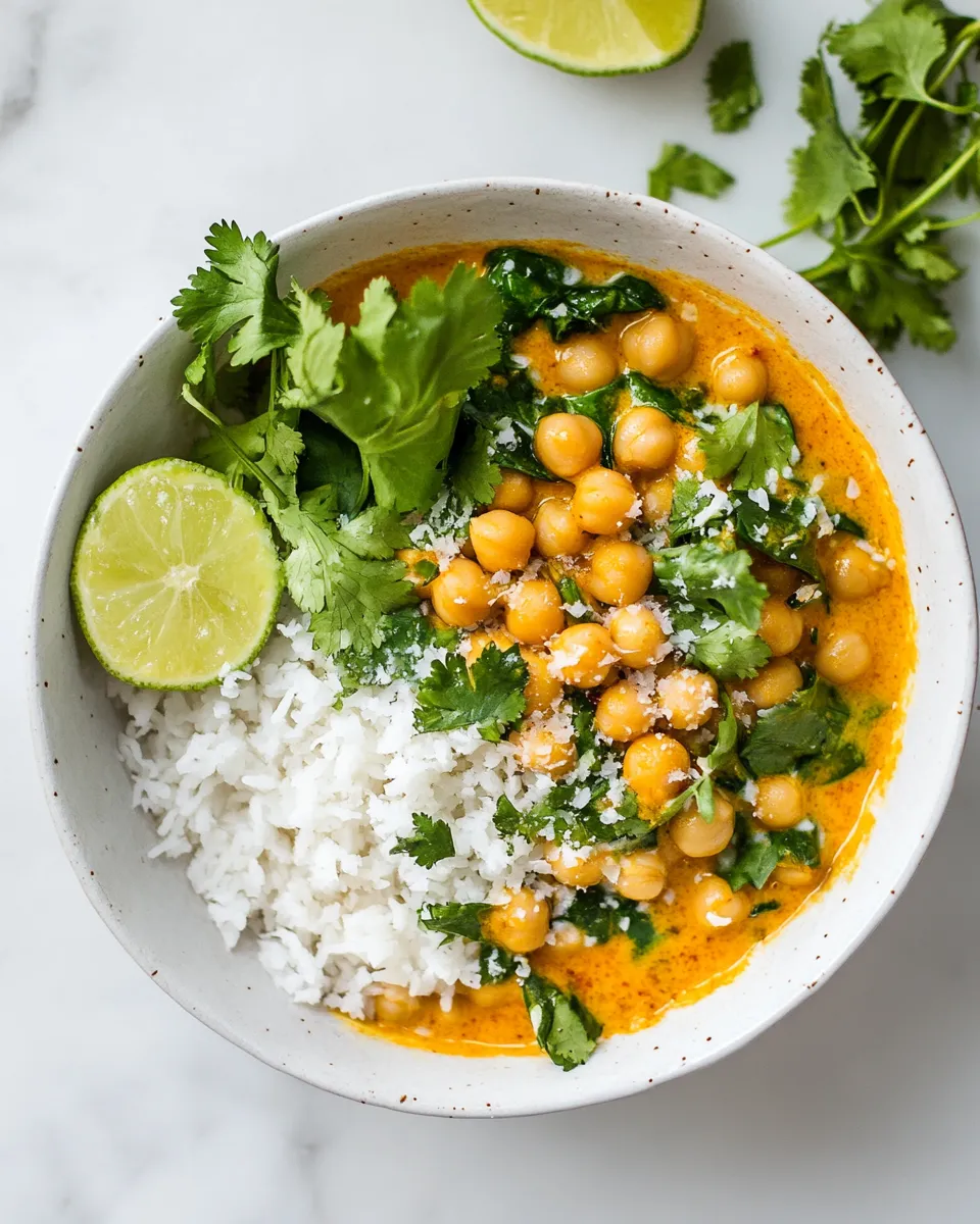 Quick Quick and Easy Chickpea Coconut Curry plate image