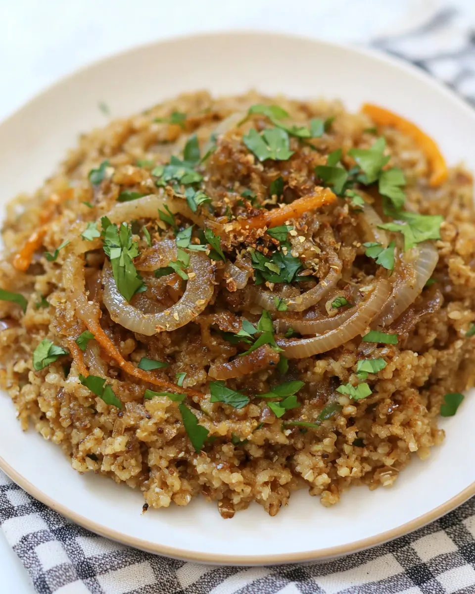 Delicious Quinoa Mujadara dish photo