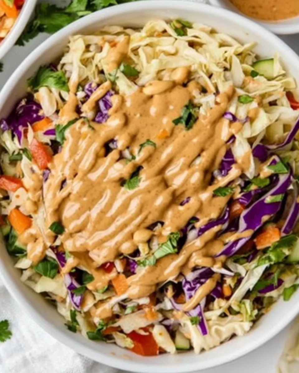 Delicious Ramen Cabbage Salad with Peanut Dressing dish photo