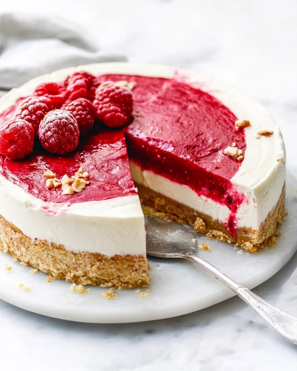 Easy Raspberry Vegan Cheesecake dish photo