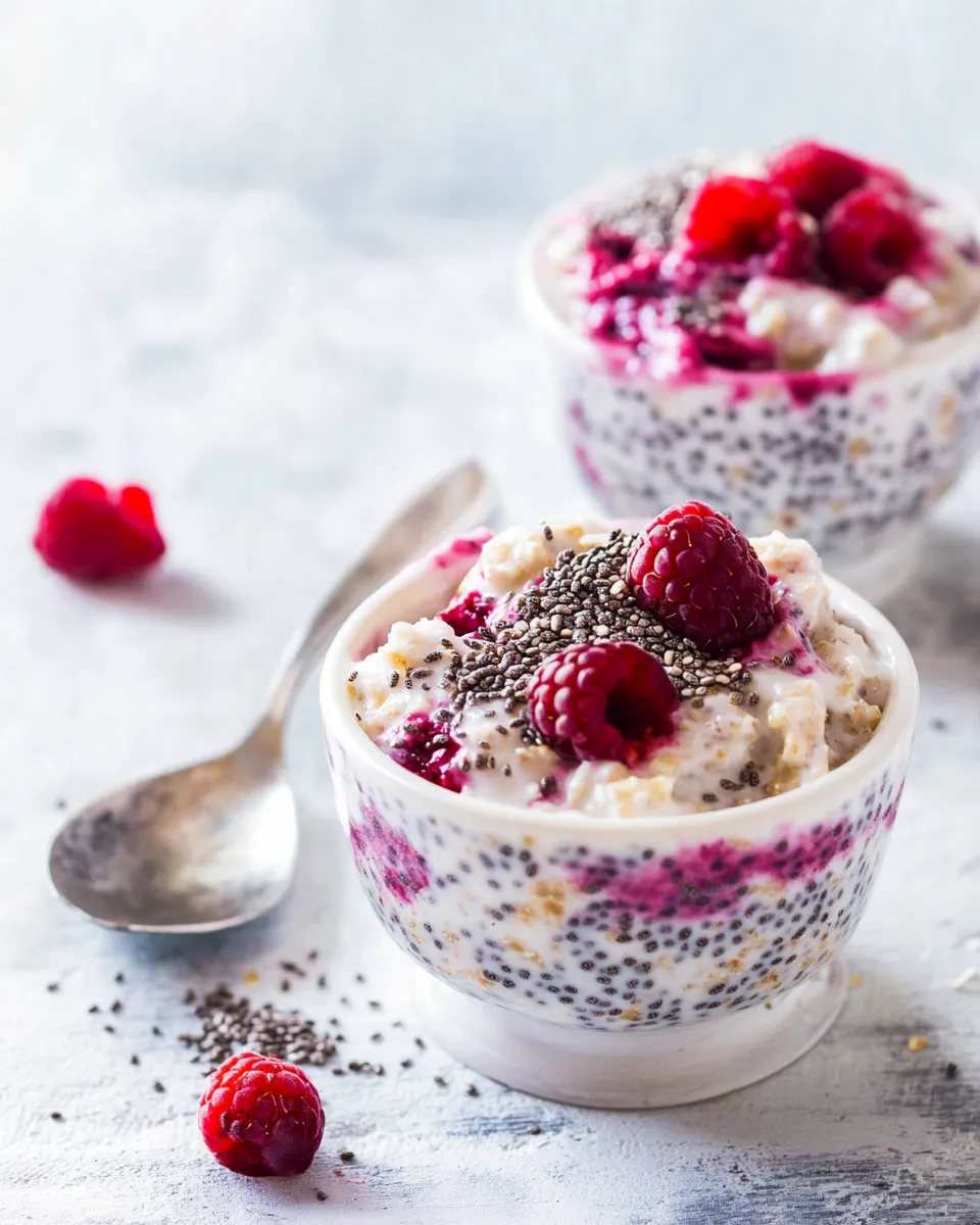 Easy Raspberry and Chia Morning Oats food shot