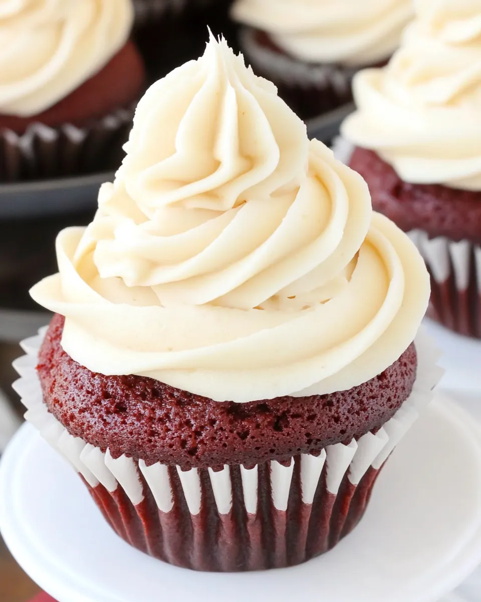 Homemade Red Velvet Cupcakes with Cream Cheese Frosting recipe photo