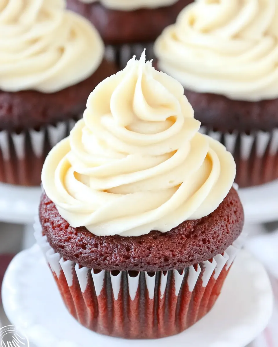 Classic Red Velvet Cupcakes with Cream Cheese Frosting dish photo