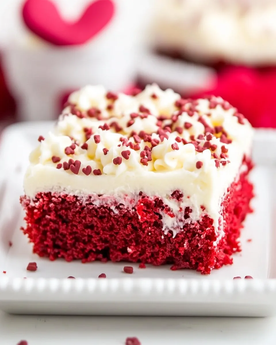 Classic Red Velvet Poke Cake with Cream Cheese Frosting image