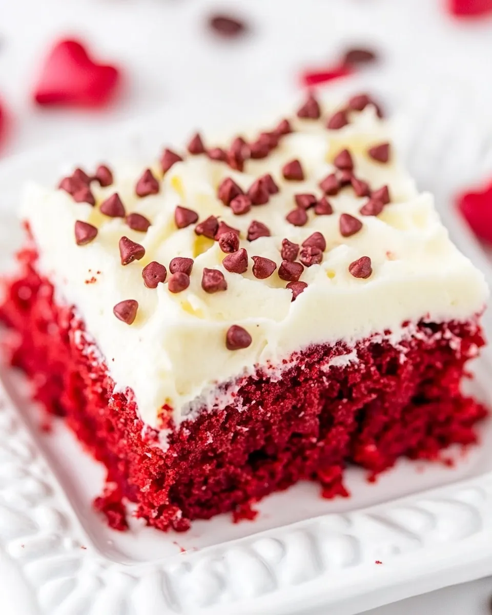 Easy Red Velvet Poke Cake with Cream Cheese Frosting recipe photo