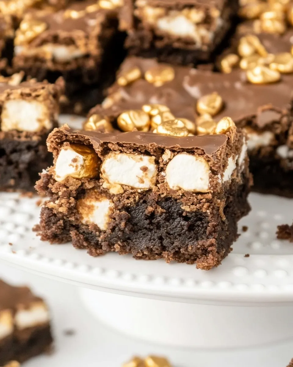 Delicious Reeses Marshmallow Brownies food shot