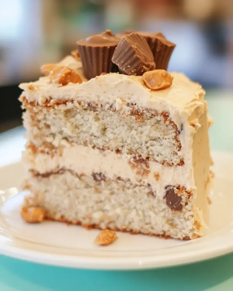 Homemade Reeses Peanut Butter Cup Banana Cake with Peanut Butter Cream Cheese Frosting recipe photo