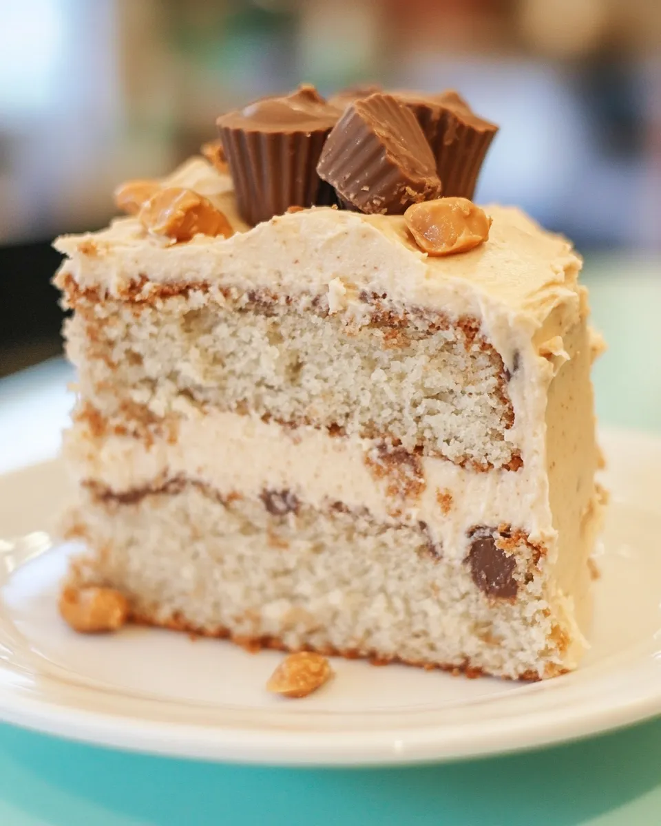 Homemade Reeses Peanut Butter Cup Banana Cake with Peanut Butter Cream Cheese Frosting recipe photo
