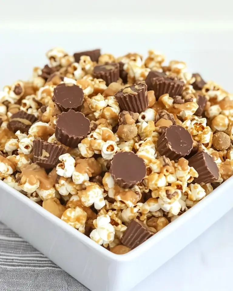 Homemade Reeses Peanut Butter Cup Popcorn photo