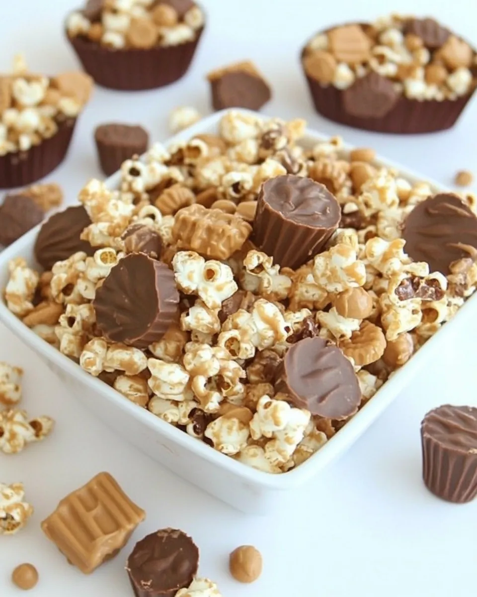 Easy Reeses Peanut Butter Cup Popcorn recipe photo