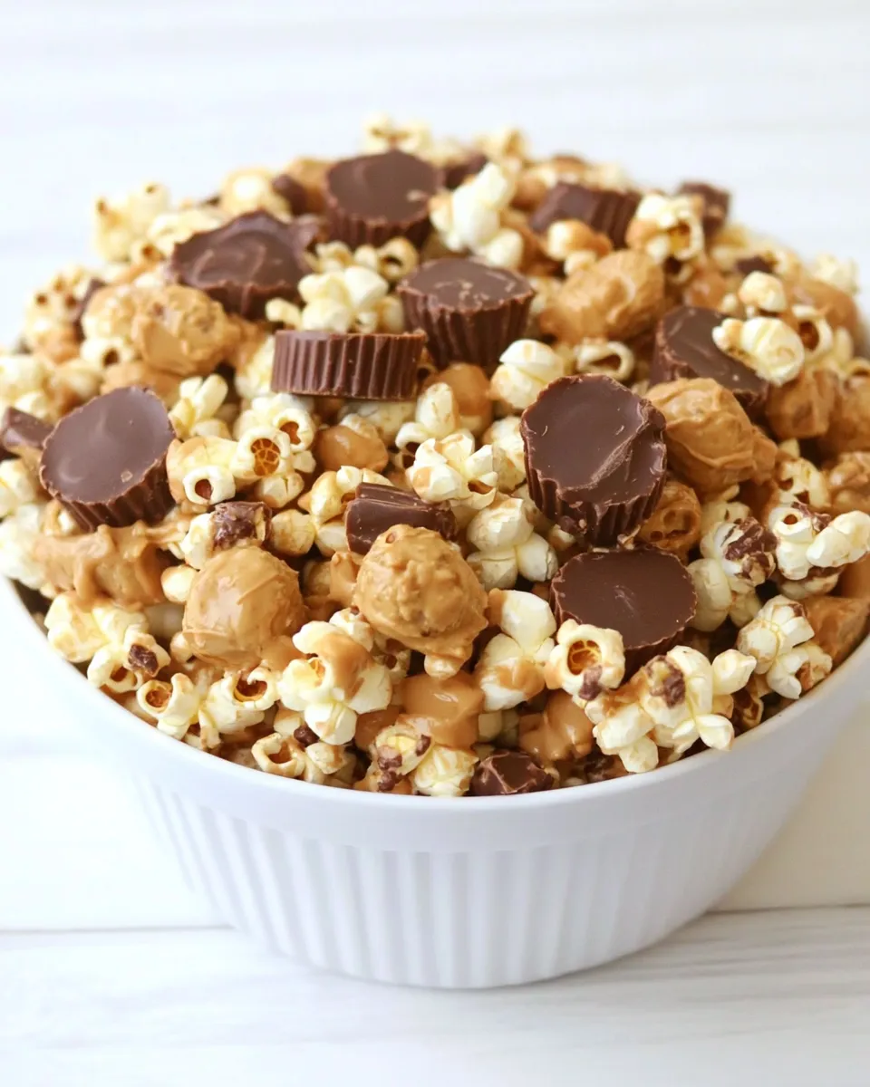 Delicious Reeses Peanut Butter Cup Popcorn shot