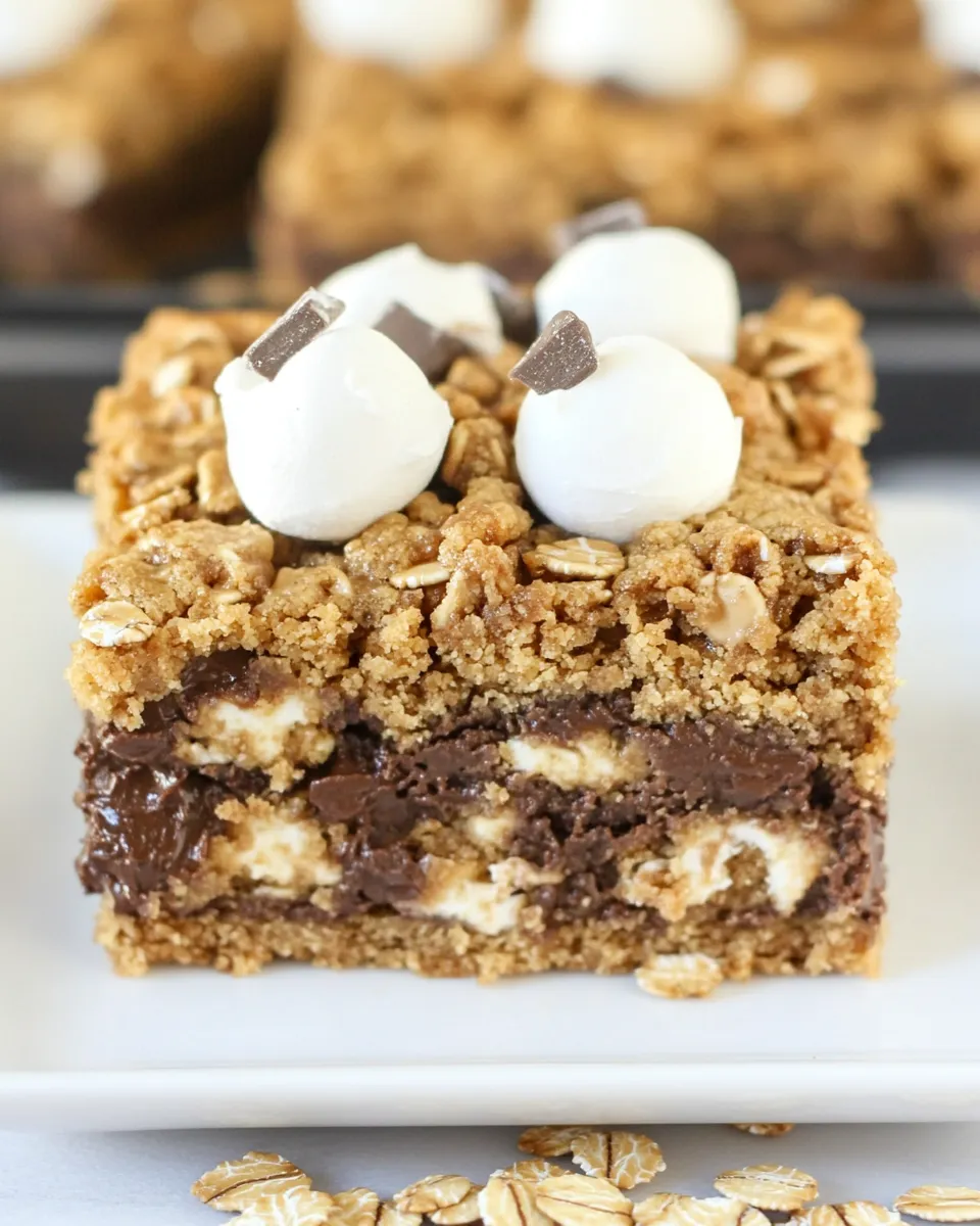 Classic Reeses Peanut Butter Smores Oatmeal Cookie Bars image
