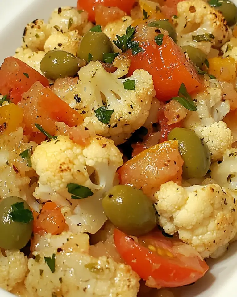 Homemade Roasted Cauliflower with Tomato and Green Olives recipe photo