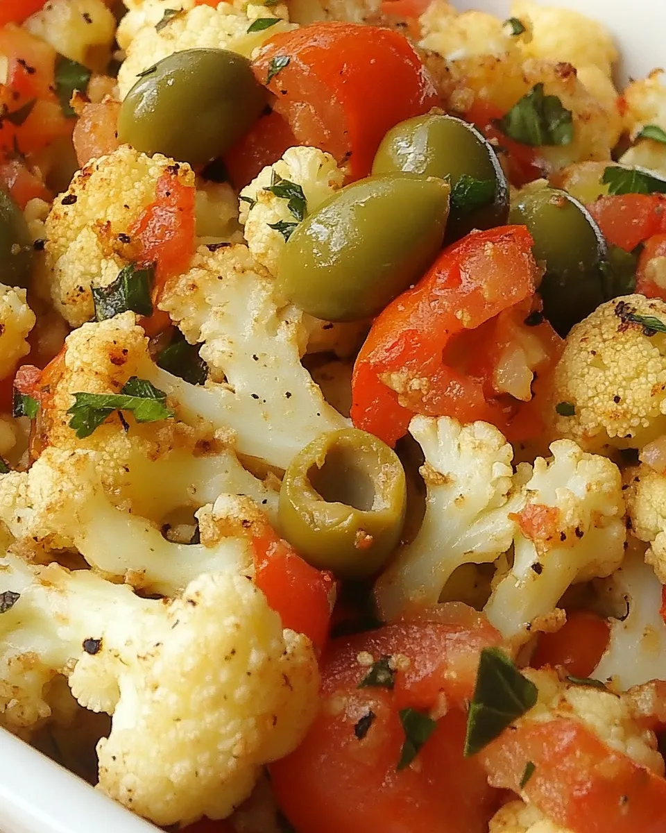 Classic Roasted Cauliflower with Tomato and Green Olives dish photo
