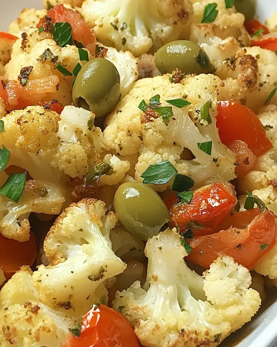 Delicious Roasted Cauliflower with Tomato and Green Olives plate image