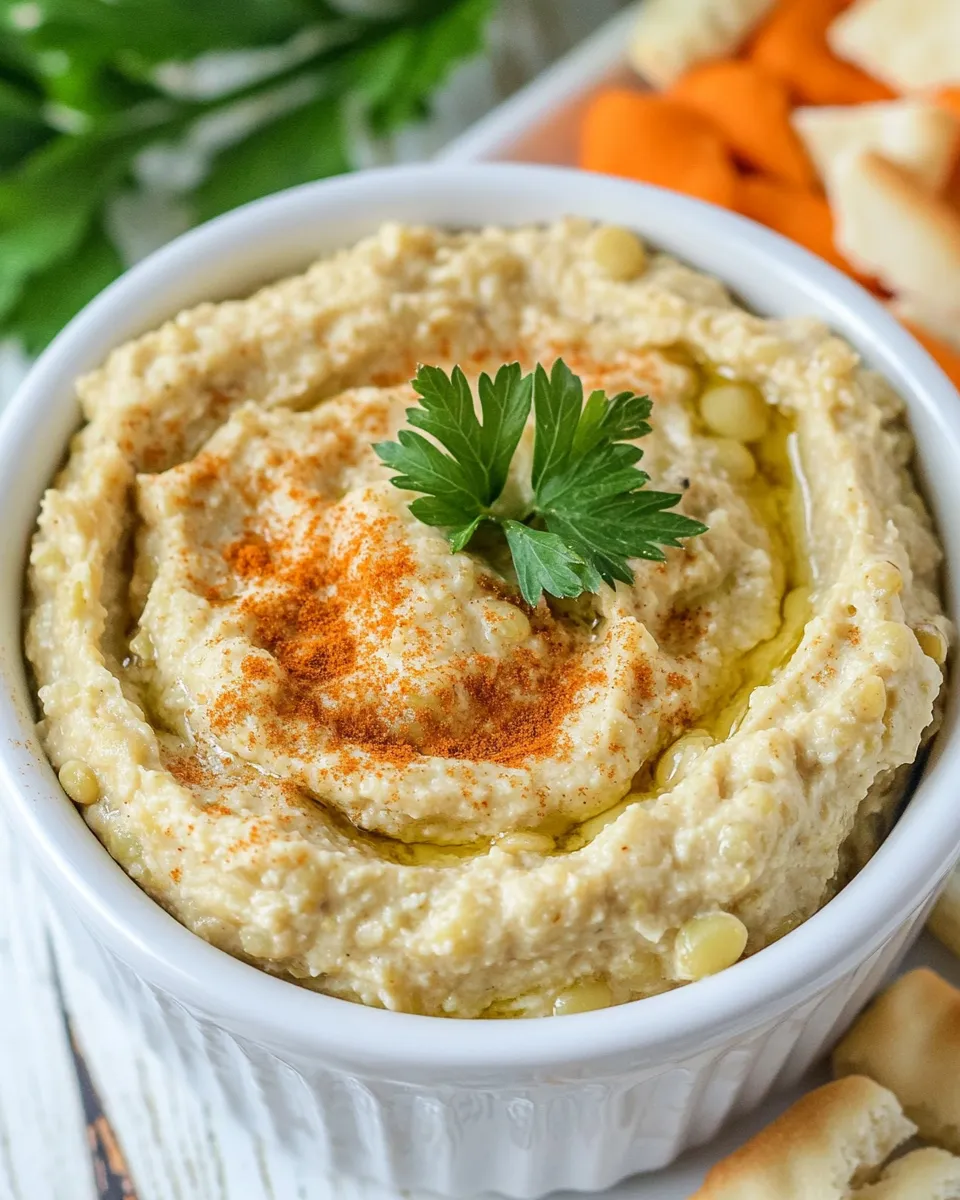 Homemade Roasted Garlic Lentil Dip recipe image