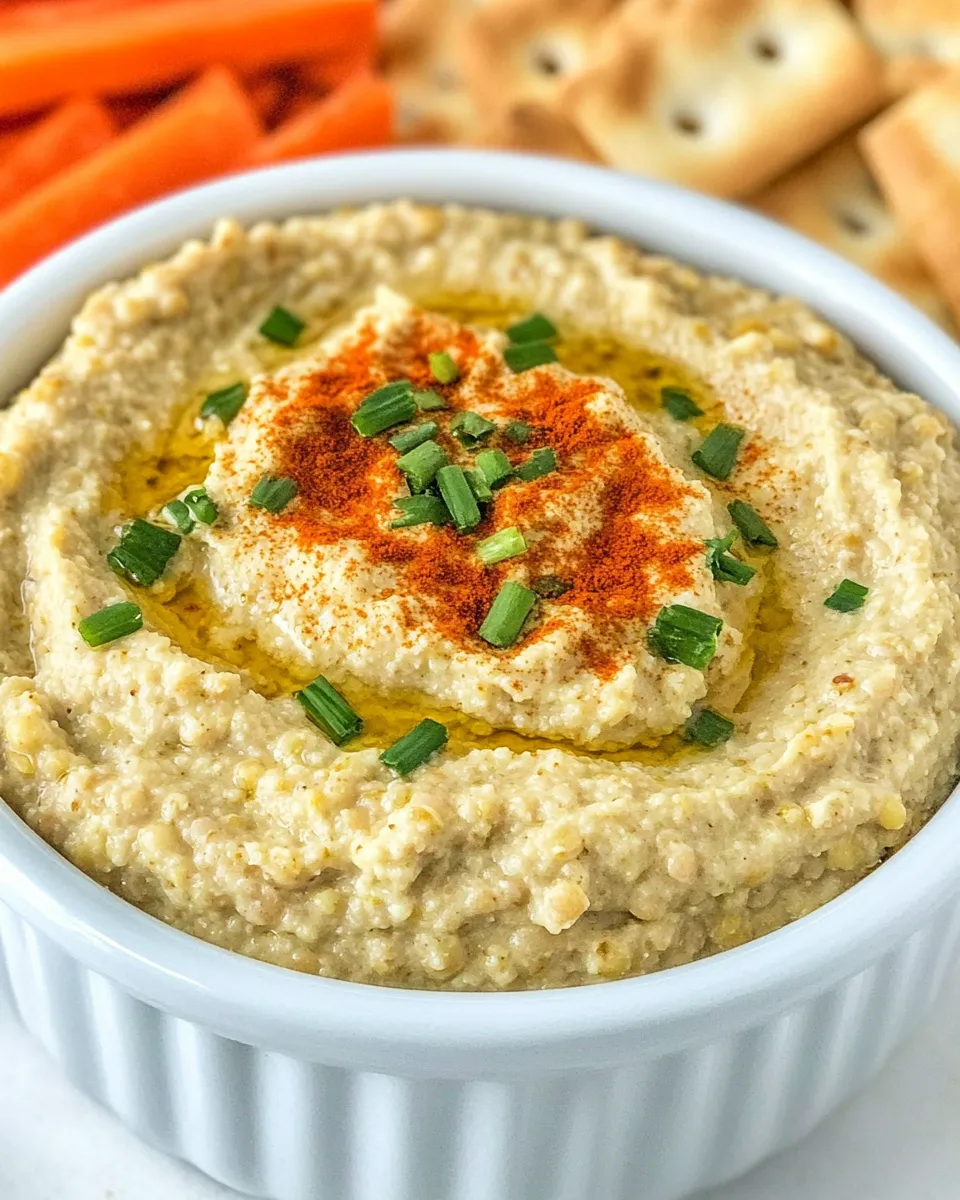 Easy Roasted Garlic Lentil Dip food shot