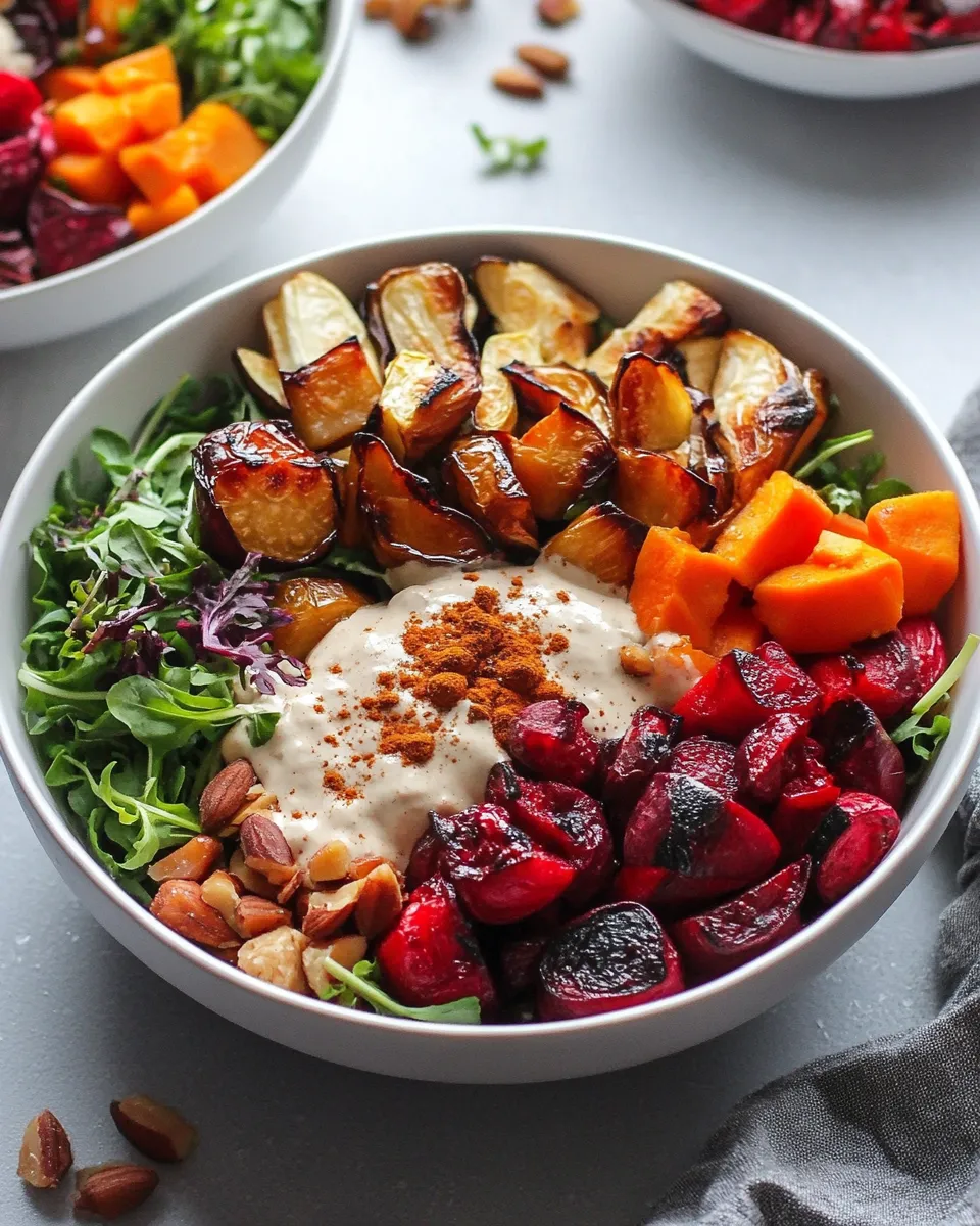 Classic Roasted Winter Vegetable Bowls with Nutmeg Tahini image