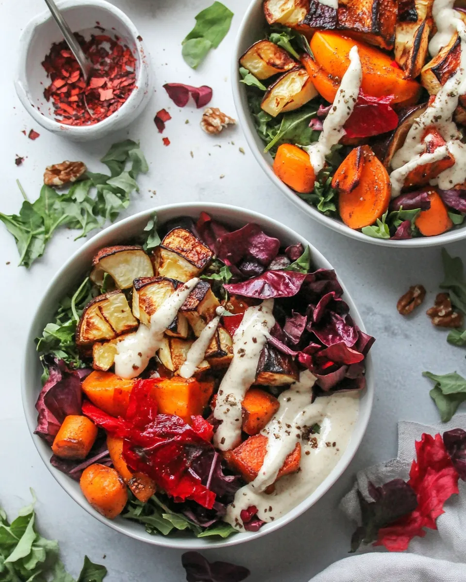 Easy Roasted Winter Vegetable Bowls with Nutmeg Tahini recipe photo