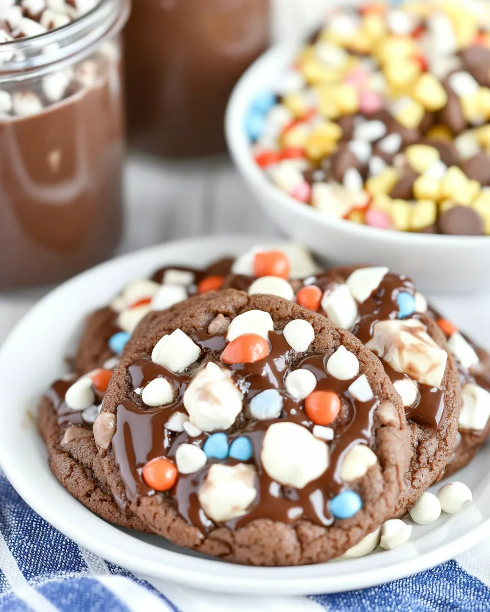 Delicious Rocky Road Nutella Pudding Cookies food shot