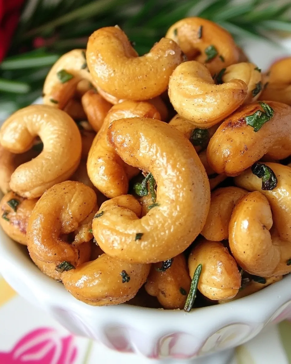 Delicious Rosemary Roasted Cashews plate image