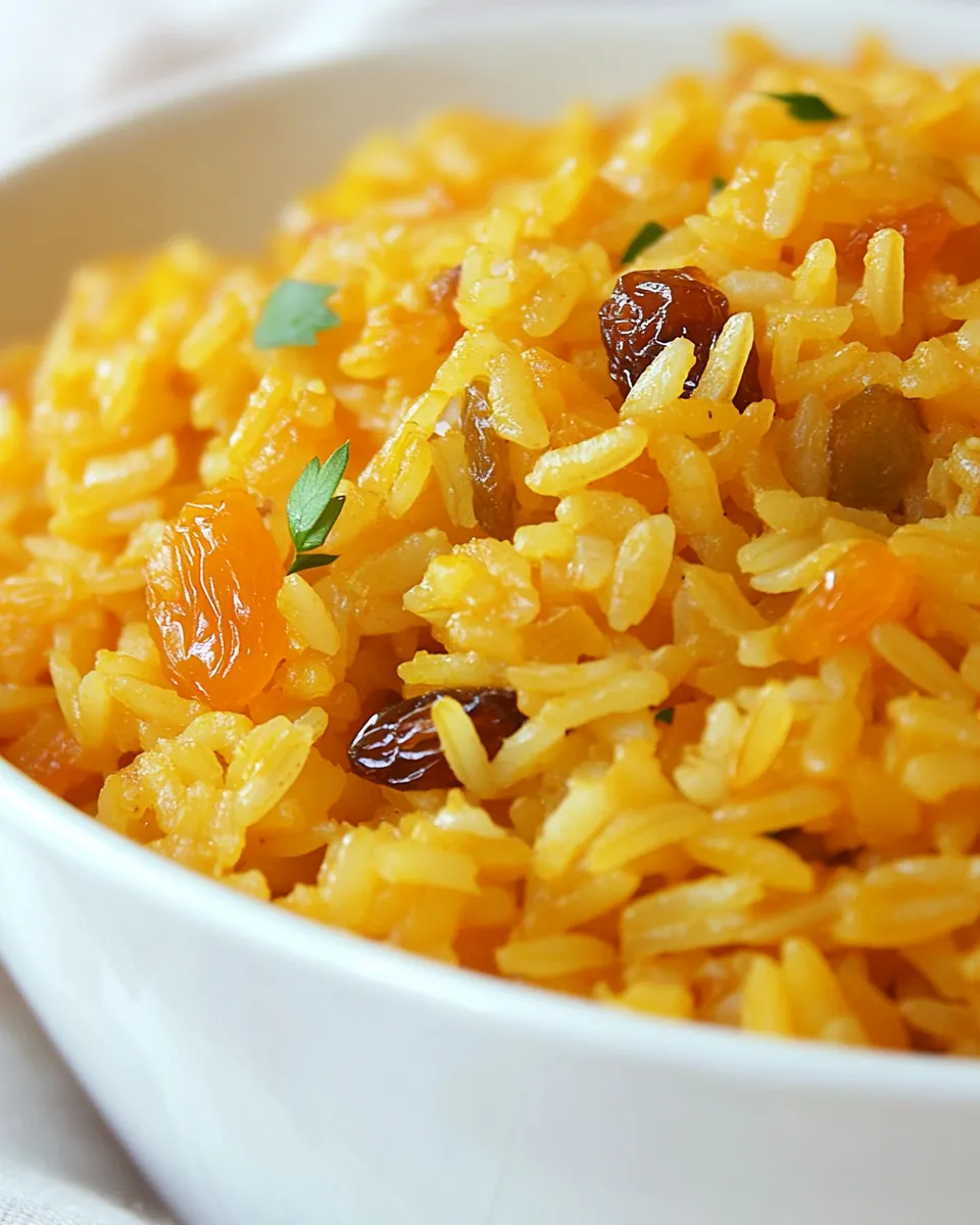 Easy Saffron Rice with Golden Raisins & Pine Nuts recipe photo