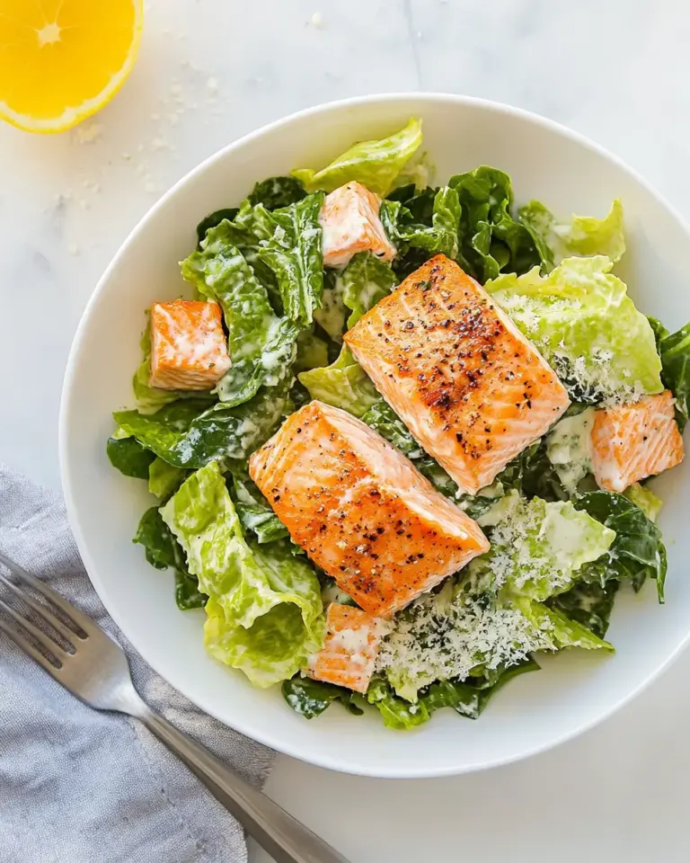 Homemade Salmon Caesar Salad photo