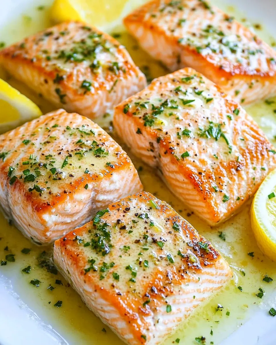 Classic Salmon with Garlic Lemon Butter Sauce recipe photo