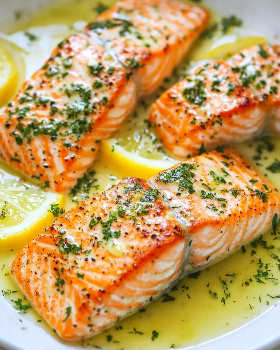 Easy Salmon with Garlic Lemon Butter Sauce dish photo