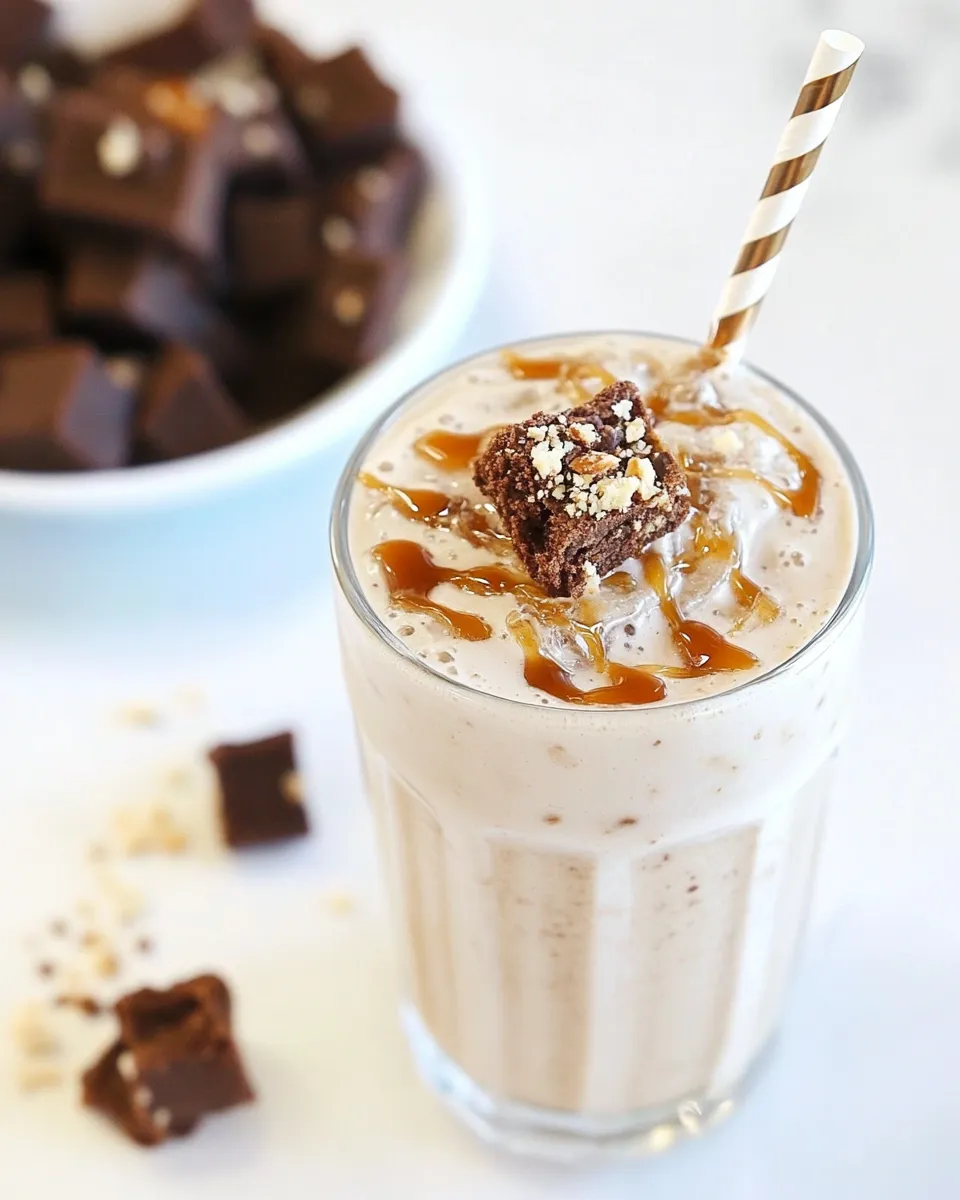 Delicious Salted Caramel Brownie Milkshake shot