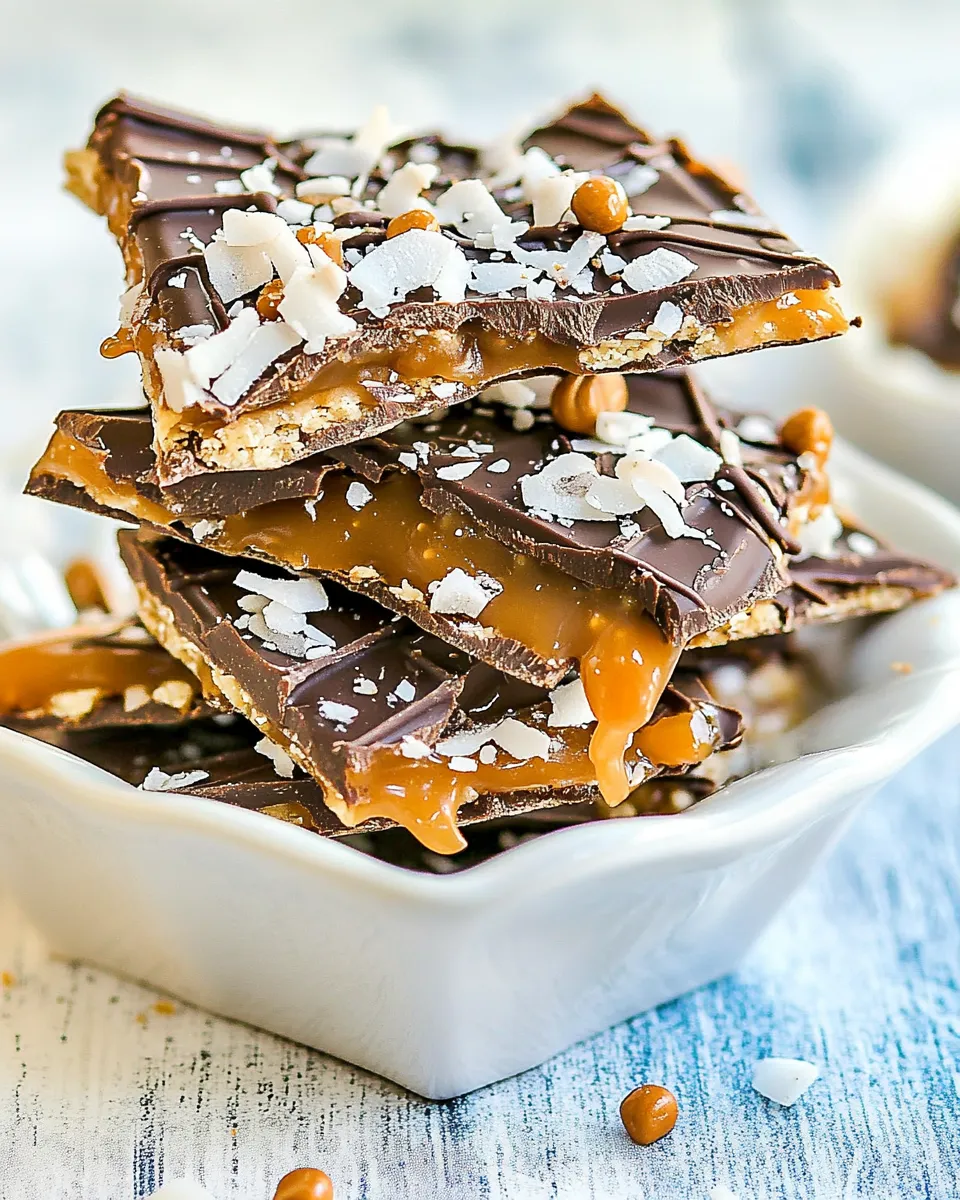 Homemade Salted Caramel Chocolate Coconut Bark photo