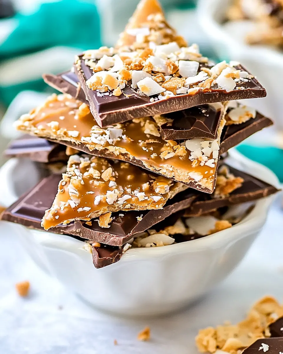Classic Salted Caramel Chocolate Coconut Bark recipe image