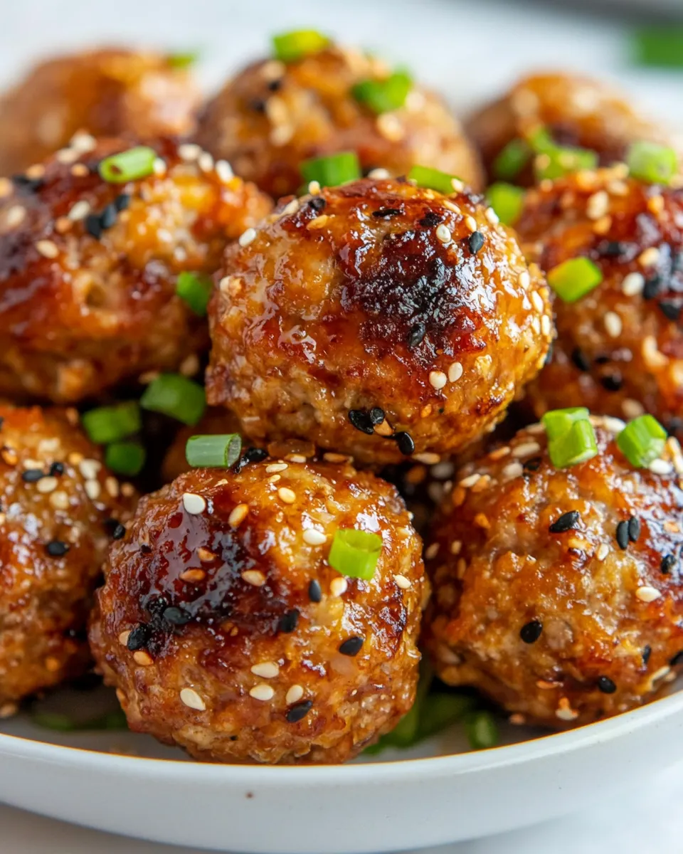 Classic Sesame Ginger Air Fryer Turkey Meatballs image