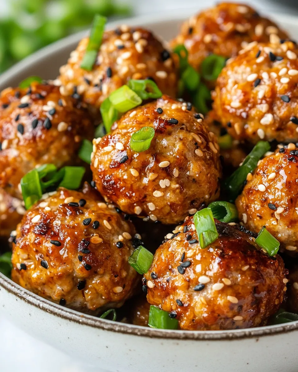 Easy Sesame Ginger Air Fryer Turkey Meatballs recipe photo