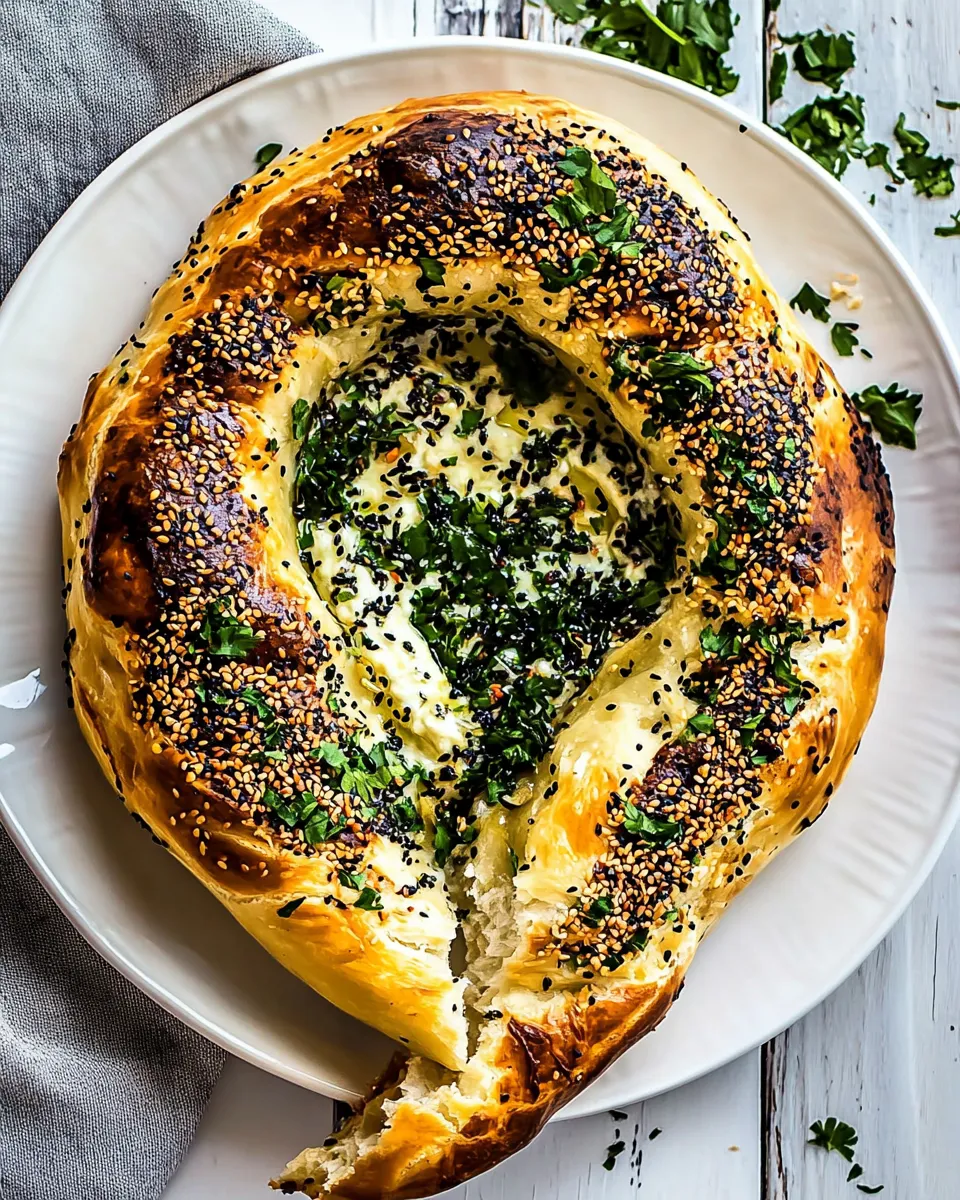 Classic Sesame Gouda Khachapuri. dish photo