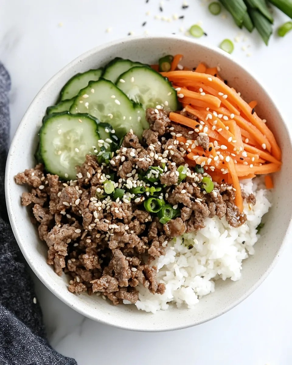 Delicious Sesame Soy Beef Bowls. plate image