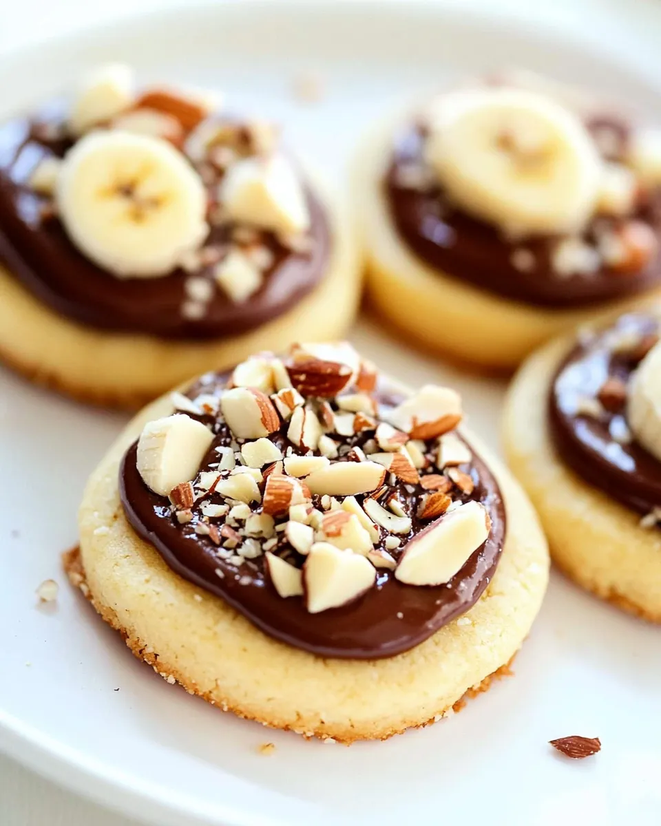 Homemade Shortbread Cookies with Nutella, Banana and Almonds recipe photo
