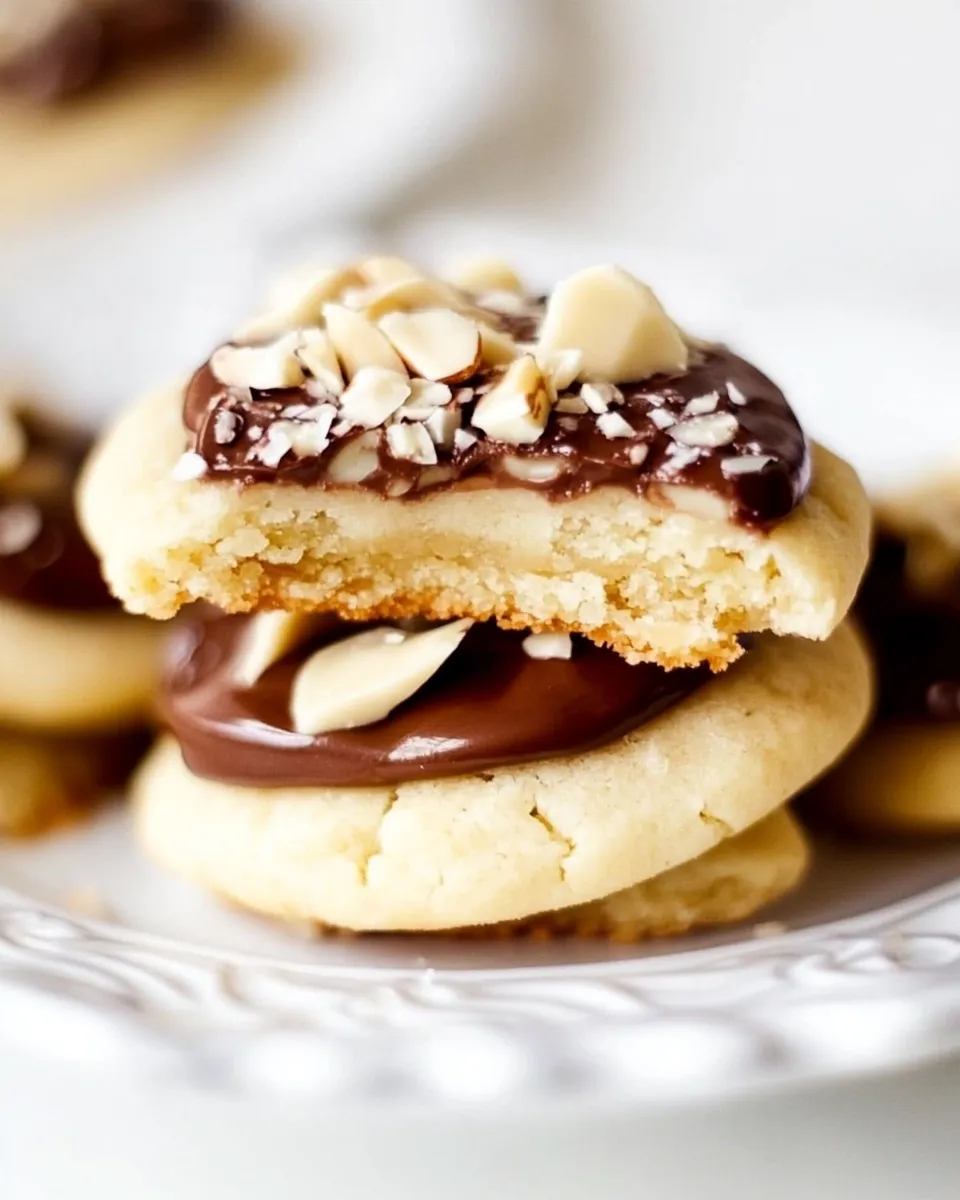 Easy Shortbread Cookies with Nutella, Banana and Almonds image