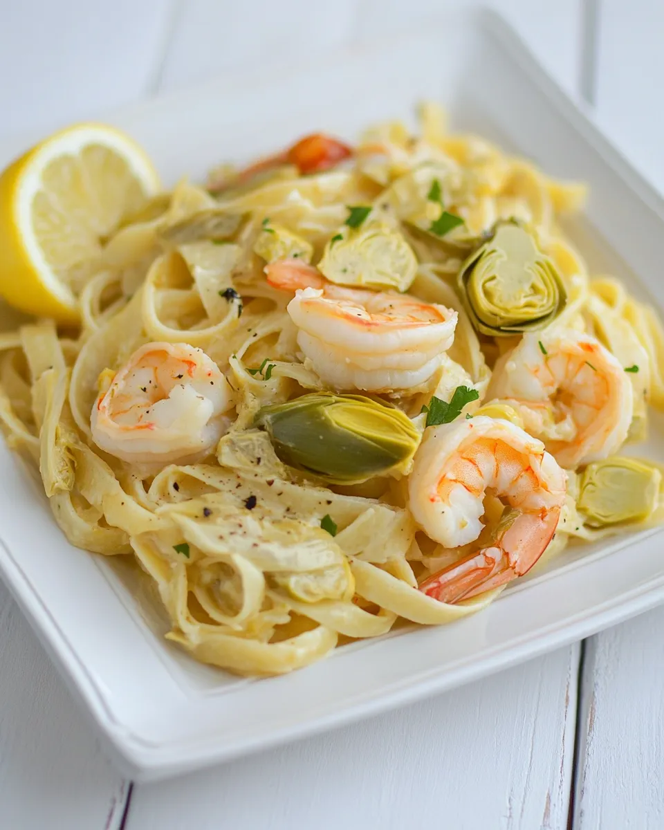 Classic Shrimp and Artichoke Linguine Recipe image