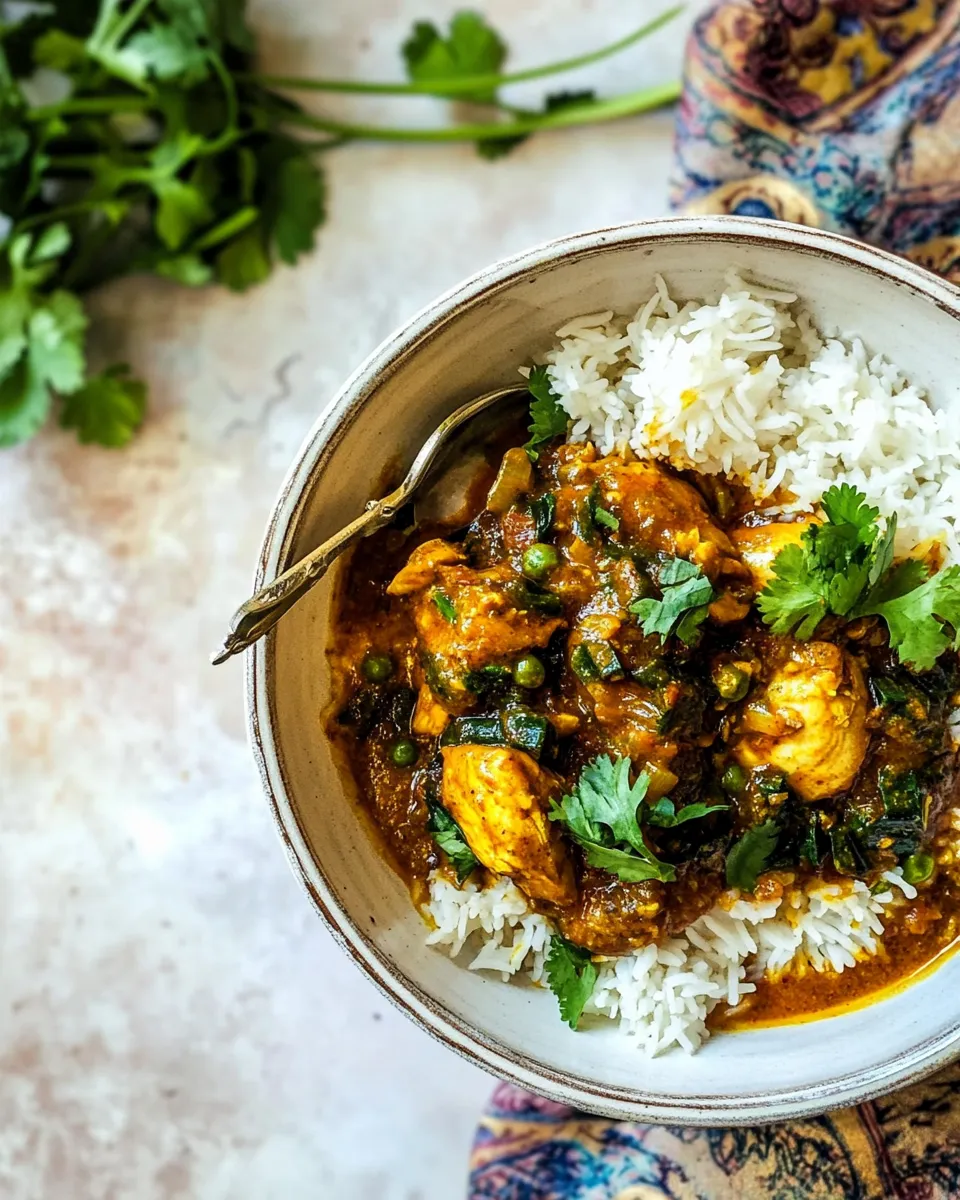 Easy Simple Coconut Chicken Curry. food shot