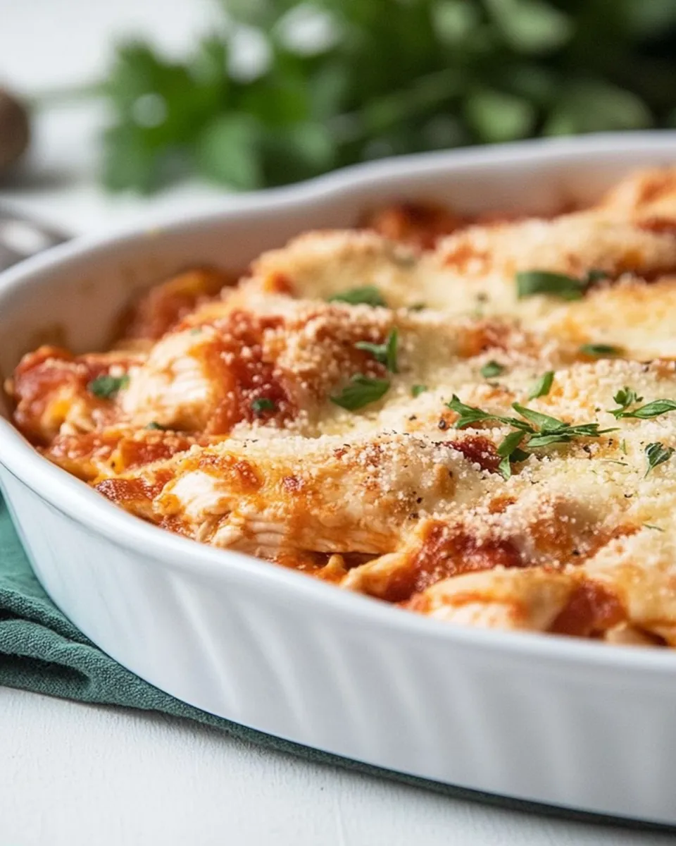 Homemade Skinny Chicken Parmesan Casserole recipe photo