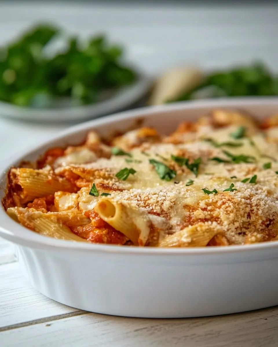 Easy Skinny Chicken Parmesan Casserole food shot