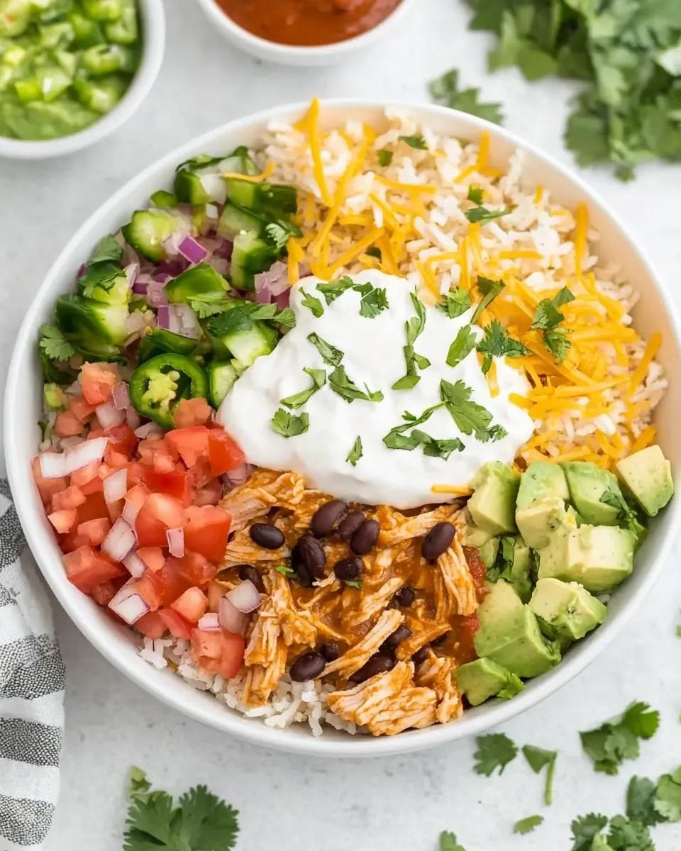 Delicious Slow Cooker Chicken Burrito Bowl Recipe dish photo