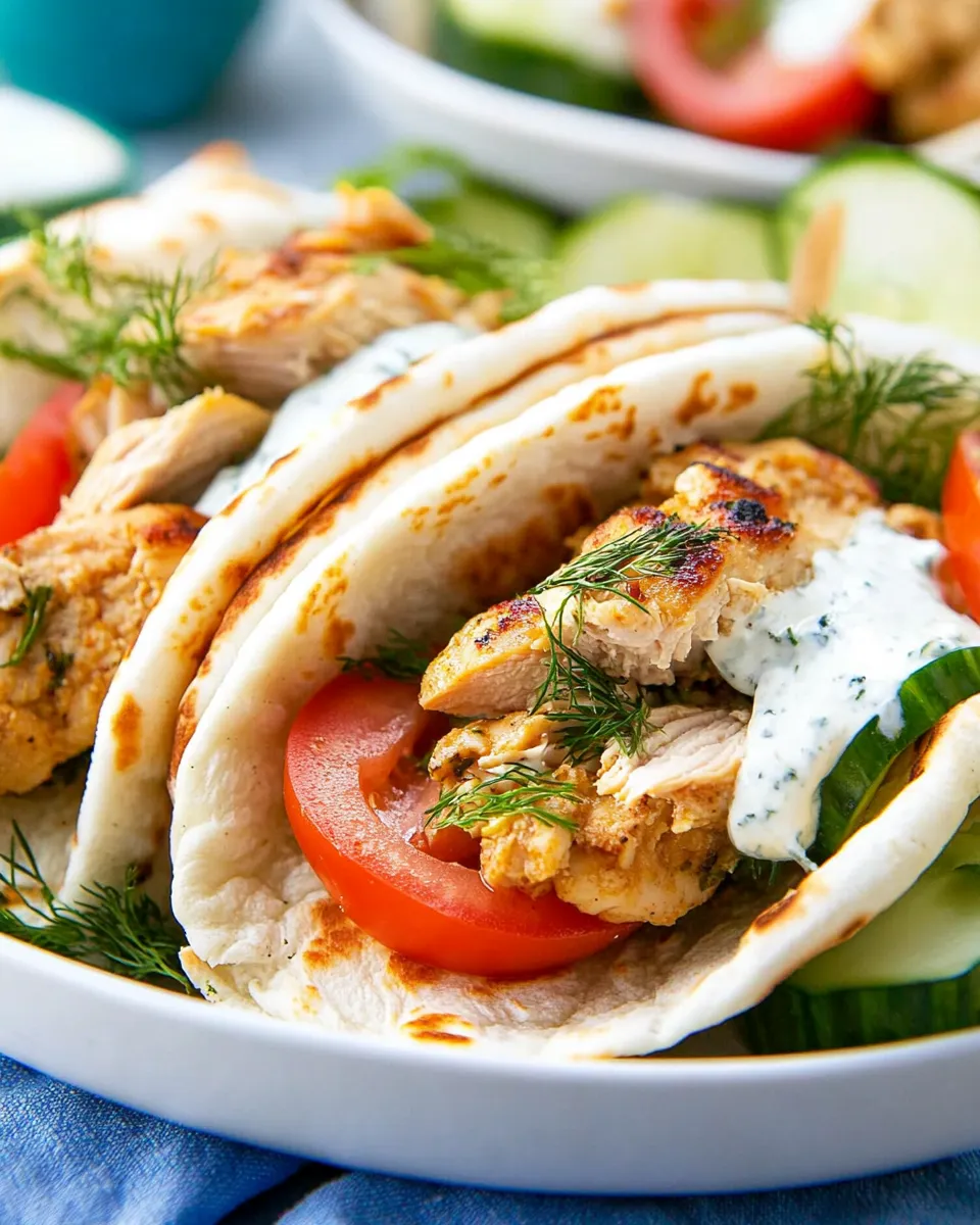 Easy Slow Cooker Chicken Gyros food shot