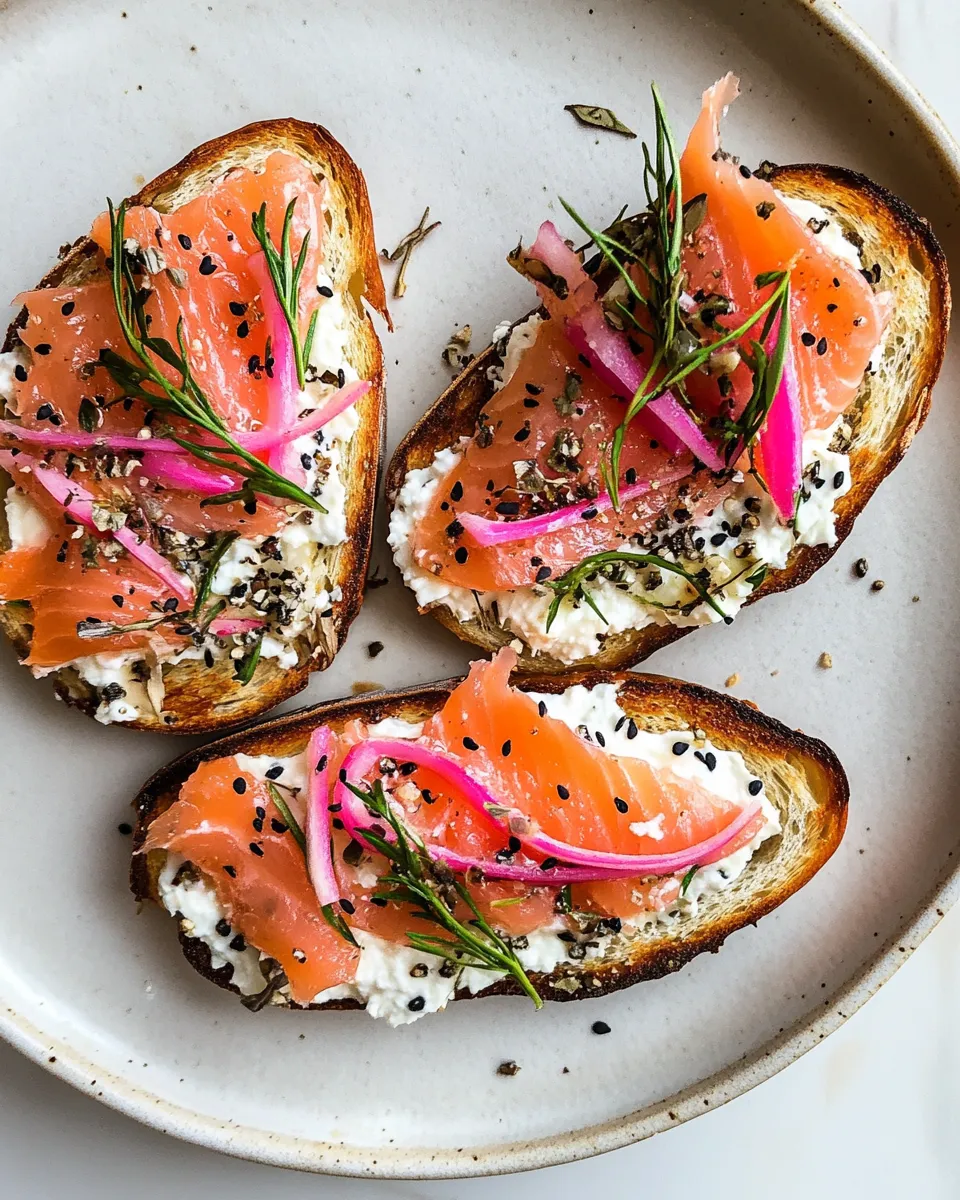 Homemade Smoked Salmon Cottage Cheese Toast. recipe photo