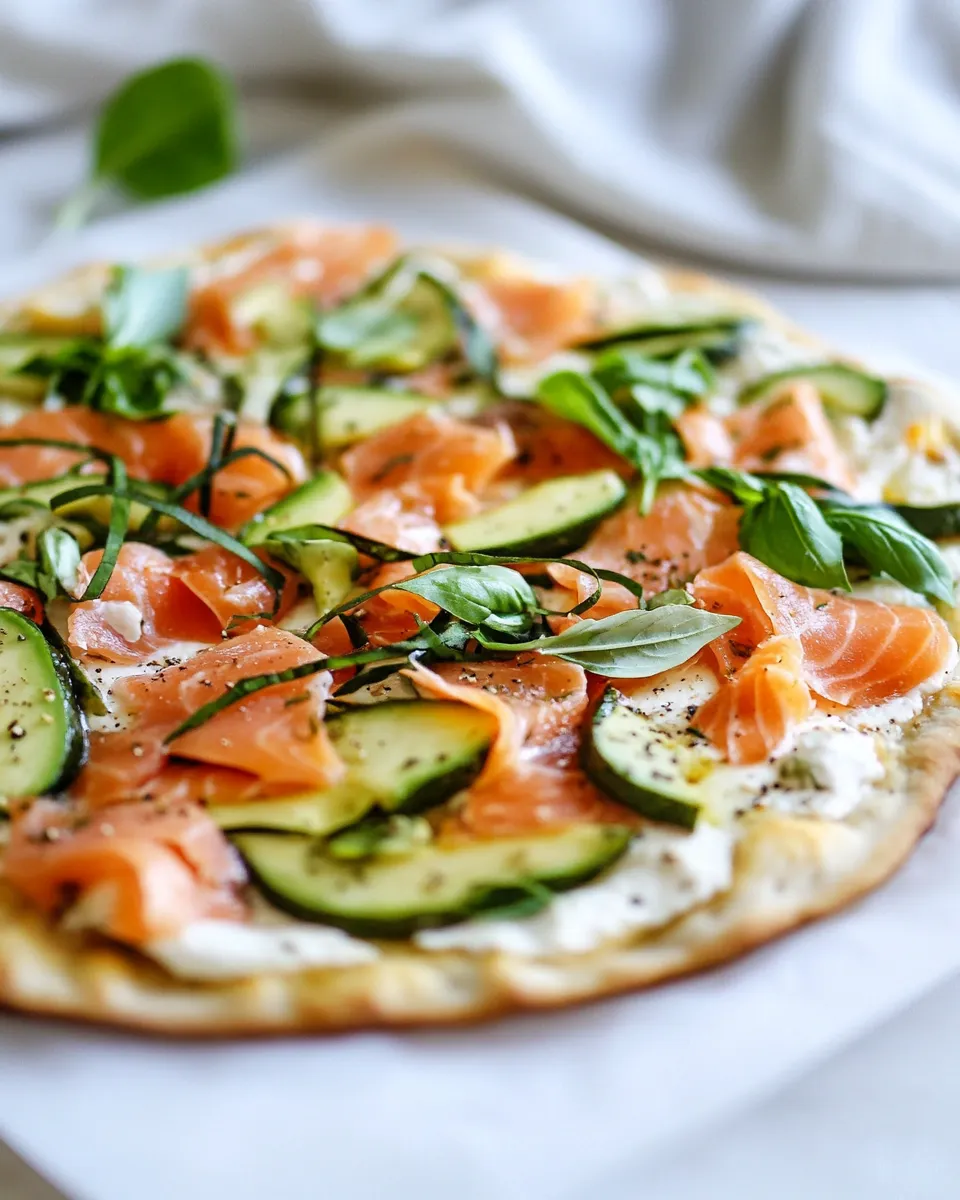 Homemade Smoked Salmon and Avocado Pizza photo