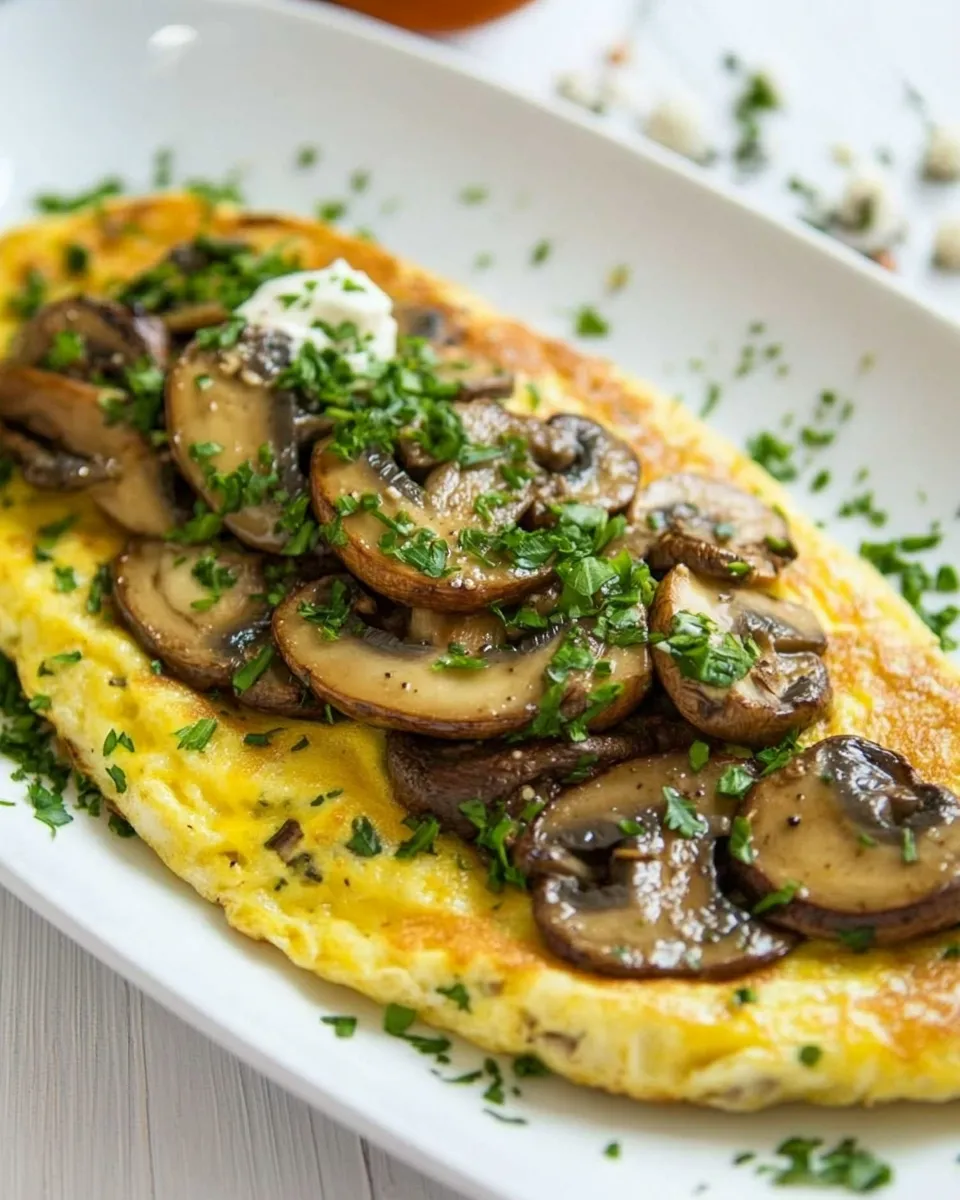 Delicious Souffle Omelette with Mushrooms picture