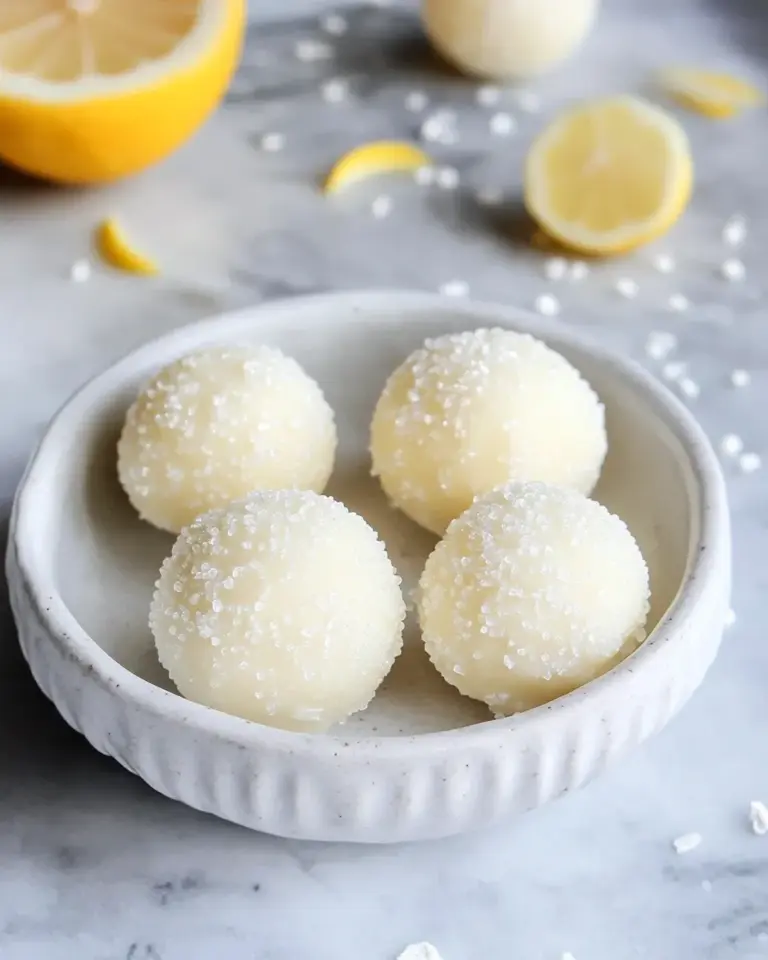 Homemade Sparkly White Chocolate Lemon Truffles. recipe photo