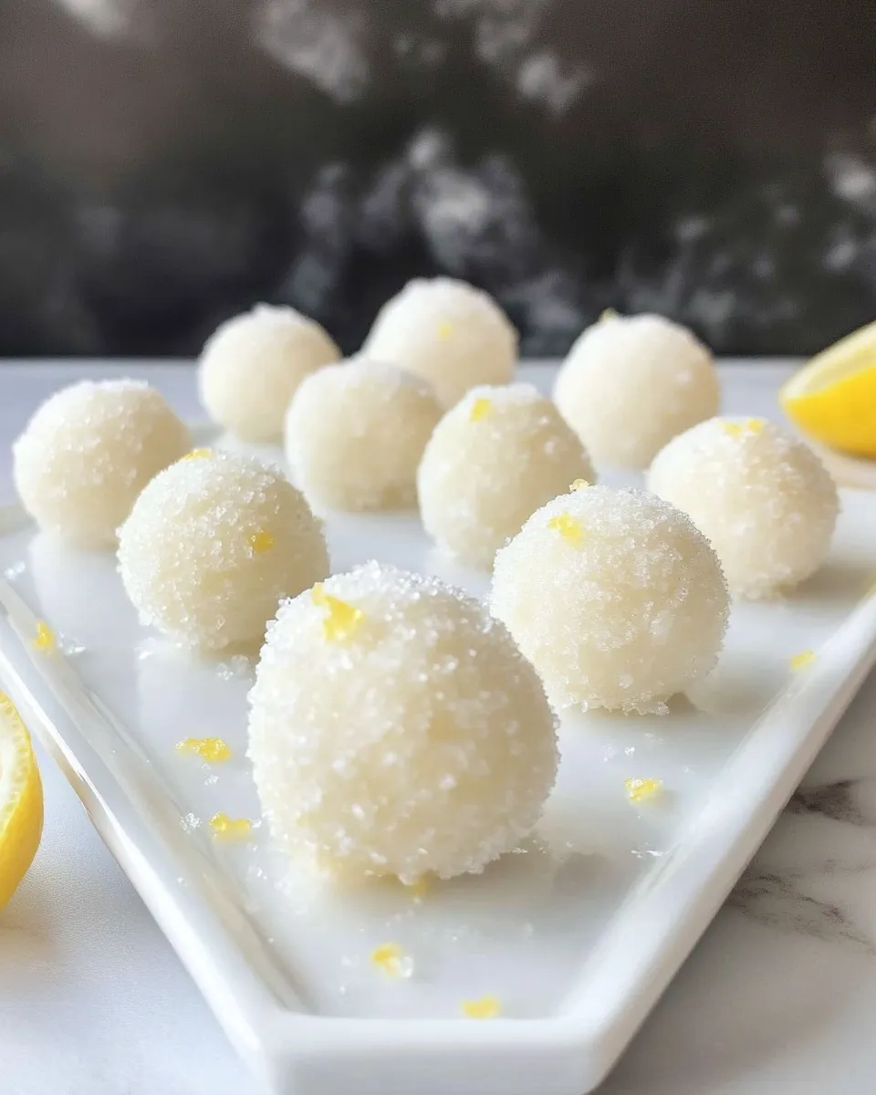 Easy Sparkly White Chocolate Lemon Truffles. food shot