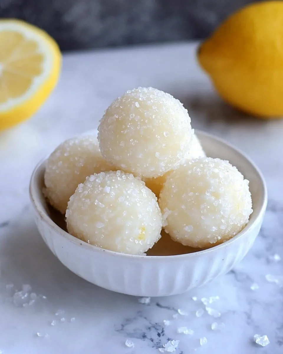 Delicious Sparkly White Chocolate Lemon Truffles. plate image